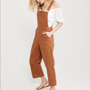 ABERCROMBIE Utility Crop Camel Brown Overalls size Small